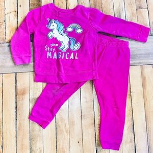 Garanimals Unicorn Jogger Suit Hot Pink 3T